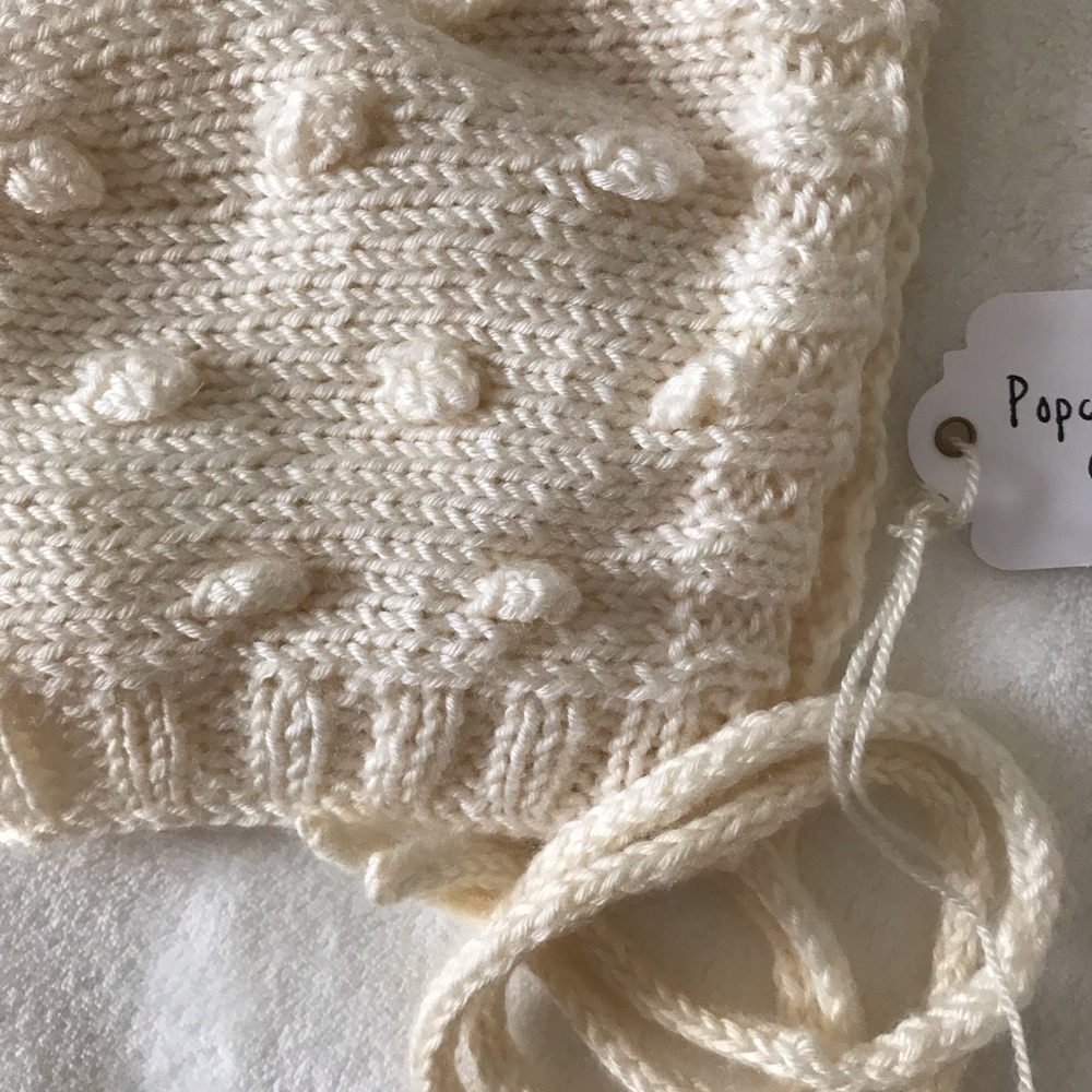 Handmade popcorn bonnet